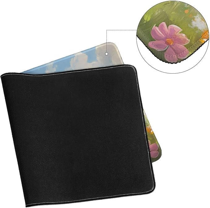 Large Ergonomic Gaming Mouse Pad Happy Puppy in Sunny Field - Lovable Dog Theme with Non-Slip Base Water-Resistant Surface and Stitched Edges 40X75cm