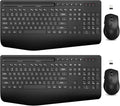 SABLUTE Wireless Keyboard and Mouse, Wrist Rest, Phone Holder, 2.4G Lag-Free Ergonomic Keyboards Mouse Combo, KM23D Silent Keyboard Cordless Set for Computer, Laptop, Windows (2 Pack)