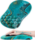 Mouse Pad Wrist Support, Ergonomic Mouse Pad with Wrist Rest, Comfortable Computer Mouse Pad for Laptop, Pain Relief Mousepad with Non-Slip PU Base Green