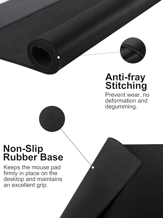 TopMade Mouse Pad with 15W Wireless Charging, Removable 8-Digit Solar Calculator, 31.5" x 15.75" XXL Large Desk Pad, Gaming Computer Keyboard Pad, Waterproof Mousepad Home Office Desk Mat, Black