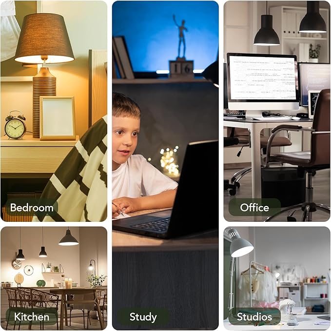 BUBO A19 LED Light Bulbs, 40 Watt Equivalent LED Bulbs, Cool White 4000K, 550 Lumens, E26 Standard Base, Non-Dimmable, 5W Cool White LED Bulbs for Bedroom Living Room Home Office, 24 Pack