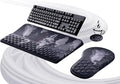Ospelelf Ergonomic Mouse Pad and Keyboard Stand Wrist Rest Set, Memory Foam Comfort, Wrist Support for Typing, Office Desk Accessories, Map