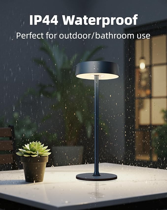 Cordless Lamp, RGB, Outdoor Waterproof, Dimmable Touch Control 3 Color Temperature, Battery Operated Portable, LED Memory Function, Rechargeable Table Lamp, Patio Dinning Restaurant Kitchen 1Pack Blue