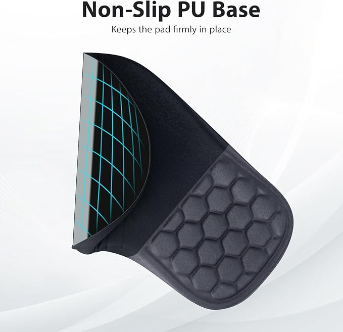 EYROZILL 3 in 1 Ergonomic Mousepad with Wrist Rest, Gaming Keyboard Mouse Pad with Wrist Support Non-Slip Base Massage Design (Black/Grey)