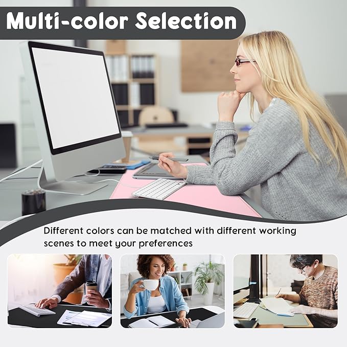 Konohan Heated Desk Pad Warm Mouse Pad, 5 Heating Level & 4 Hour Auto Shut-Off, PU Leather Warm Mouse Mat Heating Keyboard Gaming Mice Warmer Mat Only Supports 110v(Black Color,35.4"x 14.2")