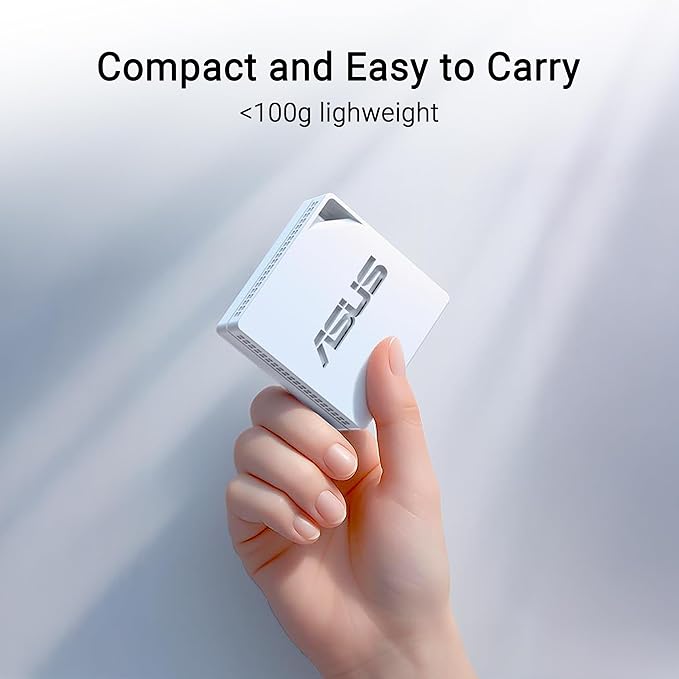 ASUS RT-AX50 Go Dual-Band WiFi 6 Portable Travel Router, 1500 Mbps, 4G/5G Tethering, Public WiFi (WISP) Mode, VPNs, RV/Cruise/Mobile, USB-C Powered, Pocket Size, Easy Setup