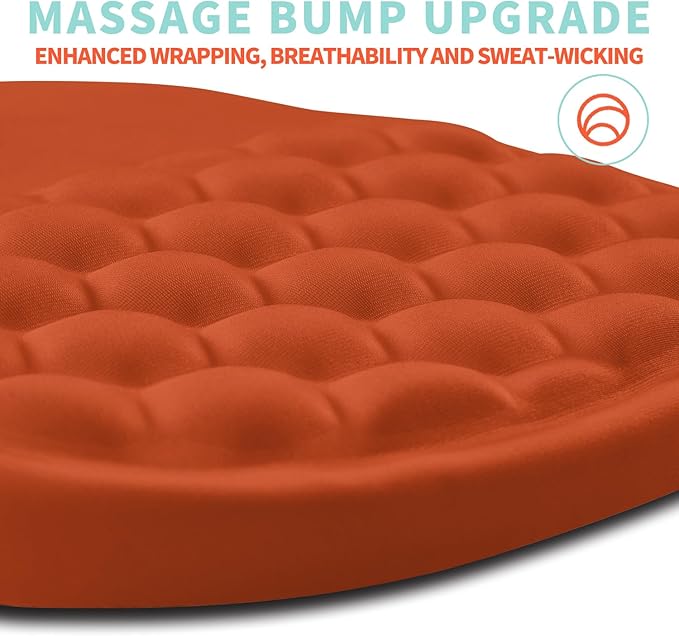 Ergonomic Mouse Pad Wrist Support with Memory Foam Massage Bulge, Carpal Tunnel Mousepad Wrist Rest for Mouse(12x8 inch, Orange)