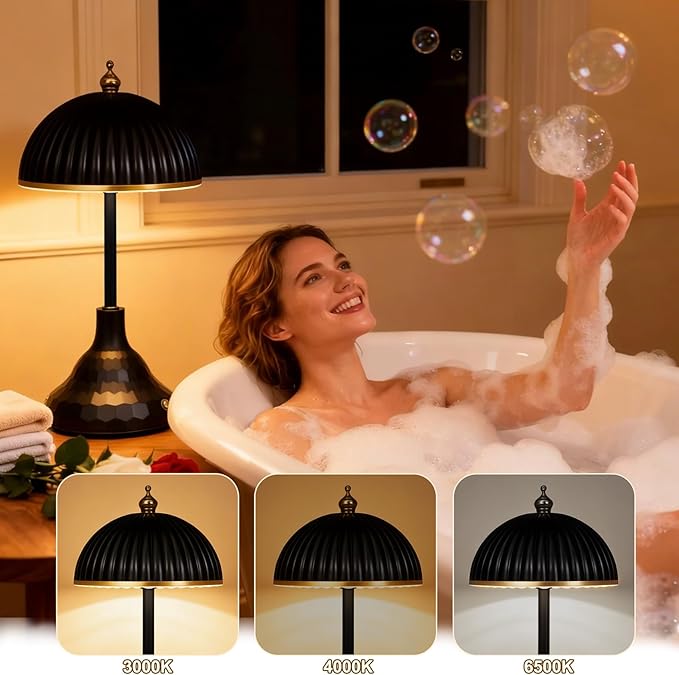 Touch lamp,night light for kids,rechargeable light,suitable for bedrooms, desks,terraces,and outdoor tables. Dimmable LED eye-protection night light,also an ideal Christmas gift for teenagers.(Black)