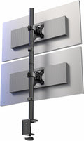 VIVO Dual Vertically Stacked Monitor Desk Mount, Extra Tall Adjustable Stand for 2 Ultrawides up to 34 inches, 22 lbs Capacity, Black, STAND-V002T