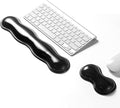 Gel Keyboard Wrist Rest Set, Clear Wrist Rest for Keyboard and Mouse, Ergonomic Keyboard Mouse Wrist Rest for Typing, Suitable for Office, Gaming, Computer, Laptop - Black