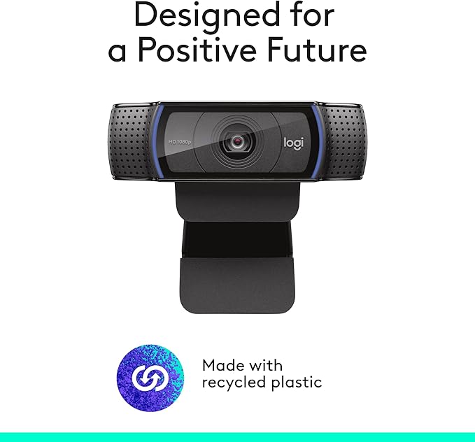 Logitech C920x HD Pro PC Webcam,Full HD 1080p/30fps Video,Clear Audio,HD-Light Correction,Works with Microsoft Teams,Google Meet,Zoom,Nintendo Switch 2’s New GameChat Mode,Mac/Tablet-Black,(Pack of 4)