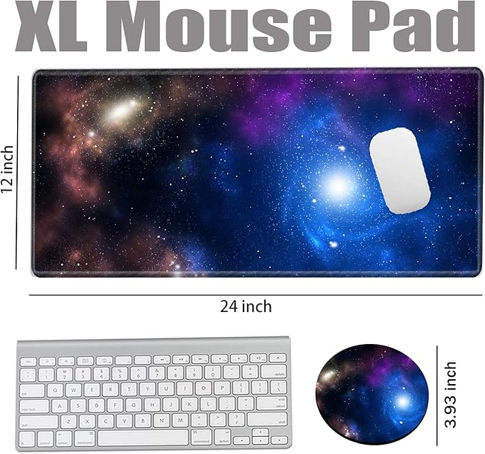 Galaxy Mouse Pad XXL Large Space Mousepad 24x12 Desk Mat Gaming Desk Pad Long Big Computer Mat Extended Mouse Mat for Wireless Mouse Non Slip Work Laptop