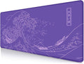 IMAYONDIA Great Wave Large Gaming Mouse Pad, Purple Minimalist Japanese Desk Mat, Gamer Aesthetic Extended Mousepad Cute, Non-Slip Rubber Base Lilac Desk Pad for Office- 31.5 X 11.8 Inch