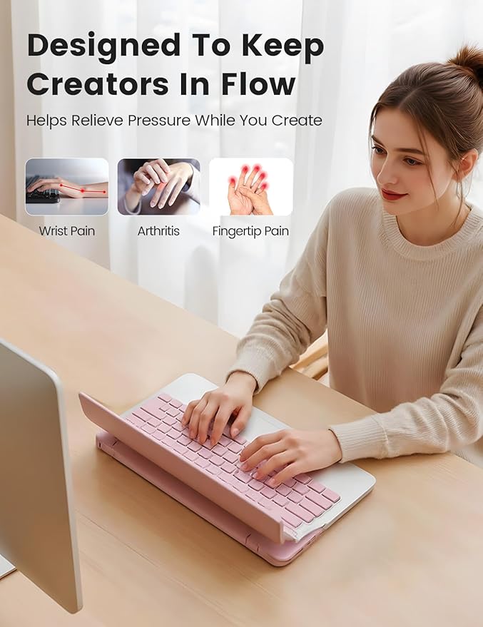 Vaydeer Keyboard Stand Wrist Rest, Cloud Ergonomic Wrist Support Pad Soft Memory Foam, Computer Keyboard Riser Holder Lifter Tilt Cushion for Desk, Palm Hand Typing for Office Home Gaming Pain Relief