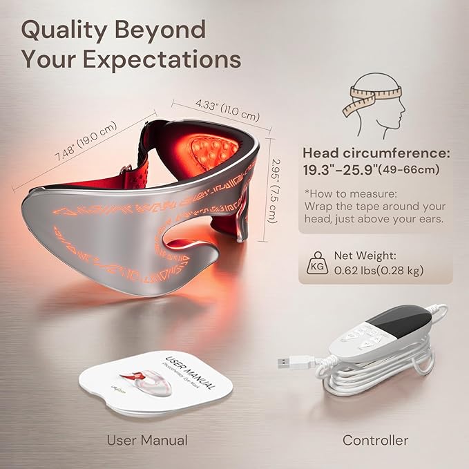 Red Light Therapy for Eyes, Under Eye Red Light Eye Mask for Fine Lines Eye Bags, 3 Modes Face Mask Device, Infrared Light Therapy for Dark Circles, Visual Wellness, Eye Fatigue, Jet Lag
