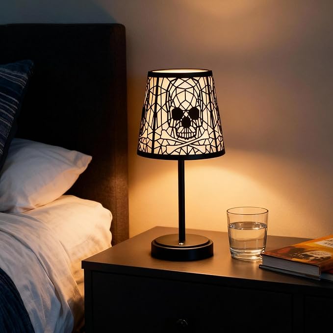 Cute Cordless Rechargeable Table Lamp with Metal Shade, 3 Color Temps LED Dimmable Ambient Lighting, Small Retro Touch Bedside Light for Decor, Metal Base.