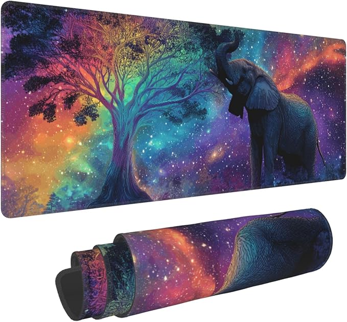 Elephant Mouse Pad Extended Large Gaming Mouse Pad XL Stitched Edges for Gamer Home Office 31.5 X 11.8 Inch
