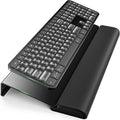 Compact Keyboard Stand w/Silicone Wrist Rest & 3-Level Height Adjustment, Klearlook Acrylic 16.85 x 5.5 inches Space-Saving Computer Keyboard Riser w/Storage Slot for Comfortable Typing - Black