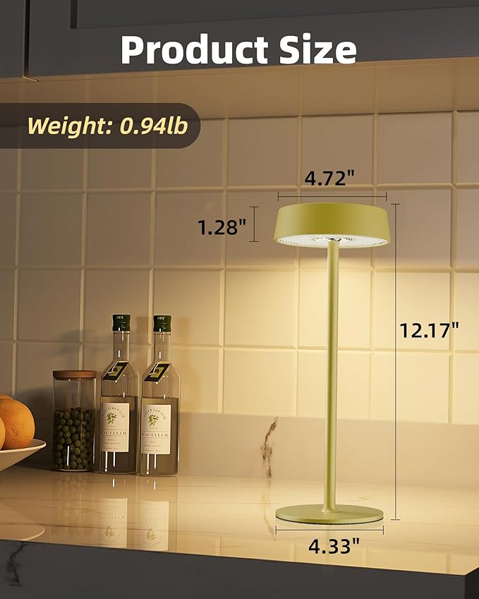 Cordless Lamp, RGB, Outdoor Waterproof, Dimmable Touch Control 3 Color Temperature, Battery Operated Portable, LED Memory Function, Rechargeable Table Lamp, Desk Lamp, Patio Dinning Restaurant Kitchen