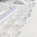 Mouse Pad with Wrist Rest, Soft Cloud Gel Keyboard Mouse Pad Set with Hand Wrist Support, Cute Non Slip Office Desk Accessories for Comfort/PC Gaming/Computer/Laptop, (Clear Cloud)