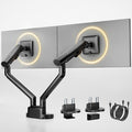 monTEK Dual Monitor Stand Mount with USB Up to 35" Screens, Each Arm Holds Max 24.3 lbs, Full Motion Adjustable Monitor Arm Desk Mount with C-Clamp/Grommet,VESA 75/100mm