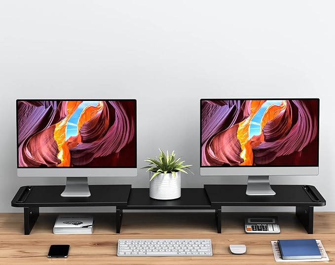 Zimilar Dual Monitor Stand Riser – Wood