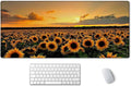 SSOIU Extended Gaming Mouse Pad XXL ArtSo Large Keyboard Mat Long Mousepad Desk Decor Writing Pad Non Slip Rubber Base Stitched Edges for Work, Game, Office, Home, 35.5" x 15.7", Sunflower Field