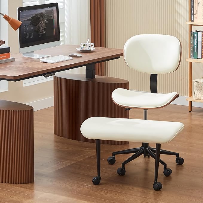 Bestier Ergonomic Cross Legged Office Chair,Height Adjustable Seat for ADHD, Meditation Office Chair for Short Women, 360° Swivel Adjustable Height for Pregnancy Yoga Kneeling Meditation White
