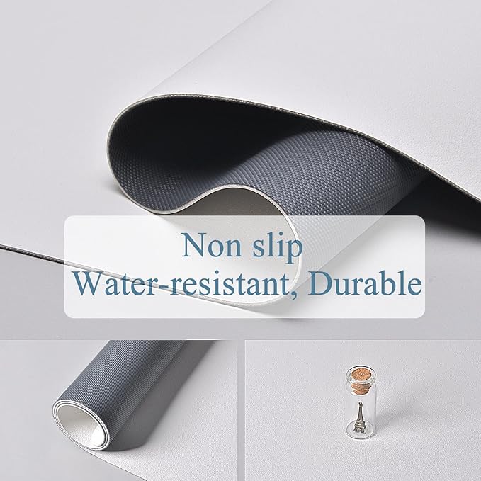 Desk Mat Large Protector Pad 23.6" ×11.8", Non-Slip PU Leather Desk Blotter, Waterproof Mouse Pad for Office Home Foliage