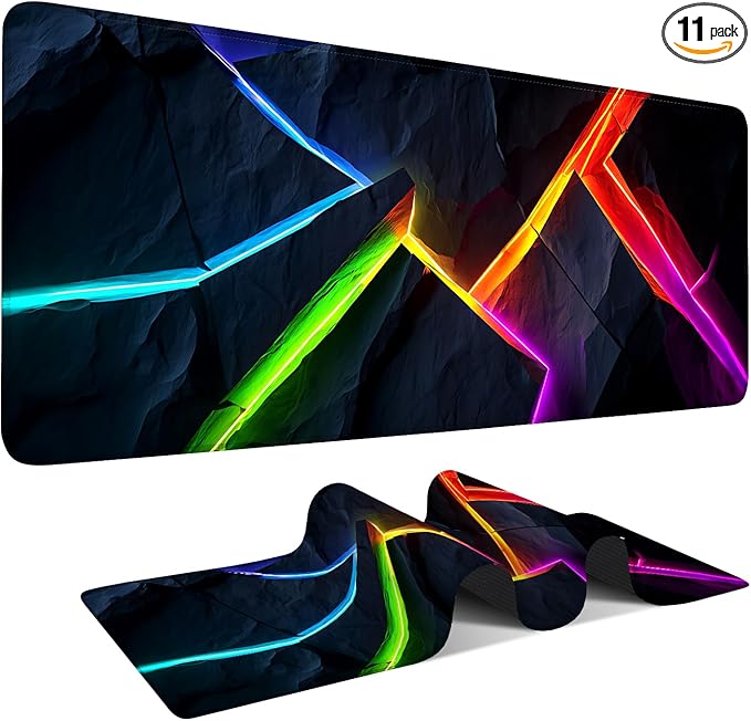 Energy Bar Extended Gaming Mouse Pad 31.5x11.8inches Large Desk Mat Anti-Slip Rubber Base & Durable Stitched Edges for Gamers Smooth Mouse Writing Surface for Desk Office/Home