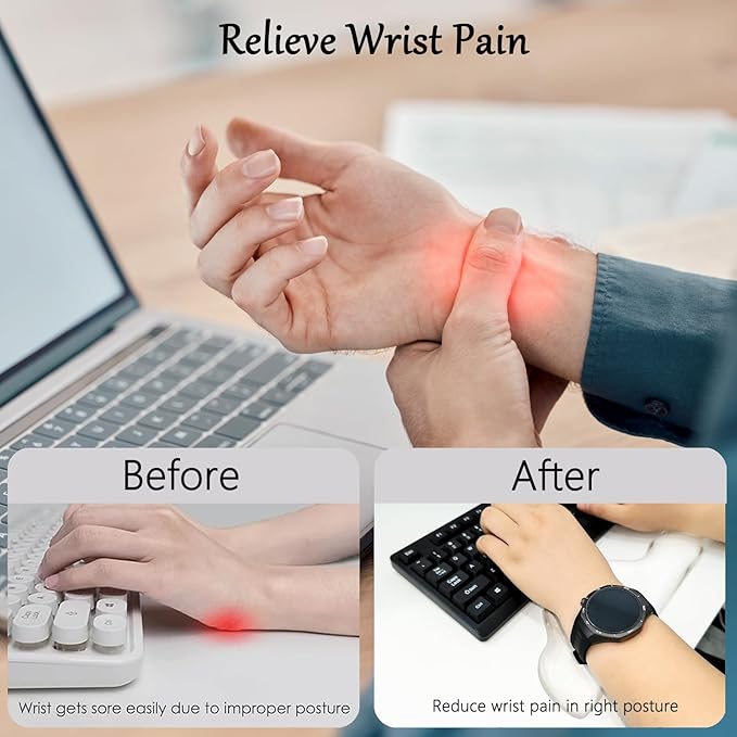 Gel Keyboard and Mouse Wrist Rest Set Abstract Clear Keyboard Wrist Rest Transparent Ergonomic Cute Minimalist Mountain Silicone Non-Slip Mouse Wrist Pad Support for Computer Gaming Home Office