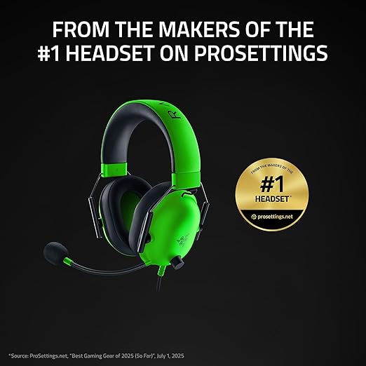 Razer BlackShark V2 X Gaming Headset: 7.1 Surround Sound - 50mm Drivers - Memory Foam Cushion - for PC, PS4, PS5, Switch - 3.5mm Audio Jack - Green