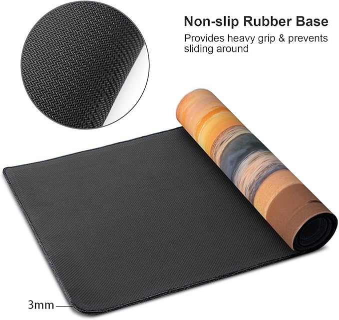 Gaming Mouse Pad,Large Mouse Pads for Desk,Non-Slip Rubber Base Extended Mousepad,XXL Keyboard Mouse Mat,Stitched Edges Computer Keyboard Desk Pad,35.4x15.8inch,Sunset Waves
