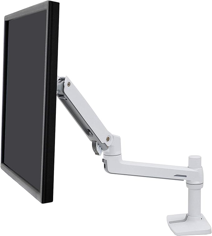 Ergotron – LX Monitor Arm, Single Monitor Desk Mount – fits Flat Curved Ultrawide Computer Monitors up to 34 Inches, 7 to 25 lbs, VESA 75x75mm or 100x100mm – White