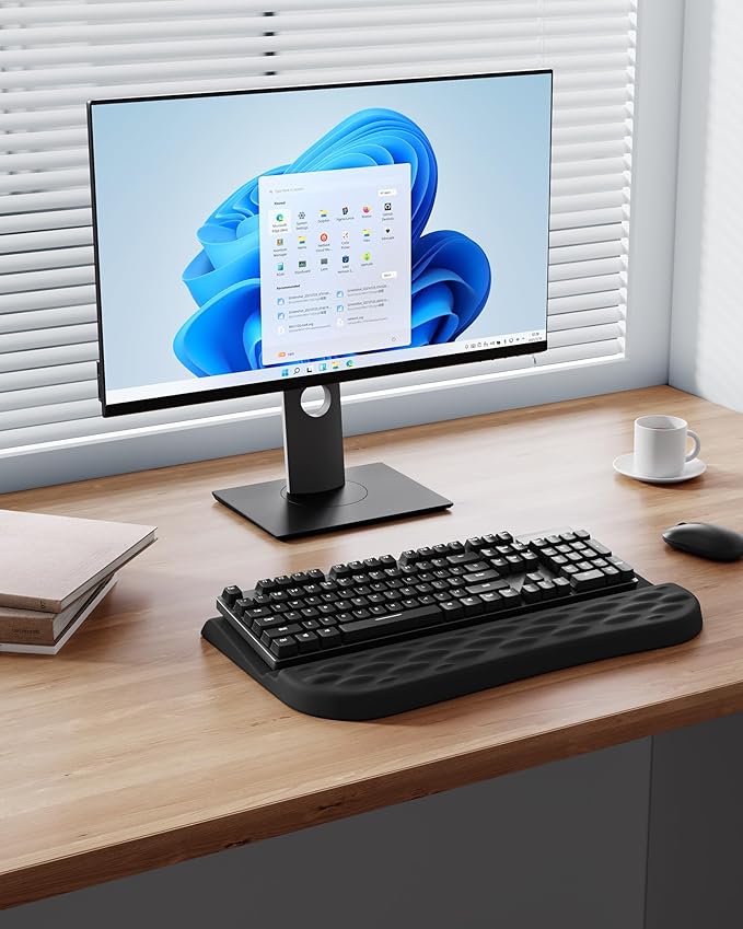 Keyboard Wrist Rest Stand for Desktop, 2 Angle Adjustment Ergonomic Computer Keyboard Stand Key Board Riser Holder with Wrist Support for Office, Home, Desk