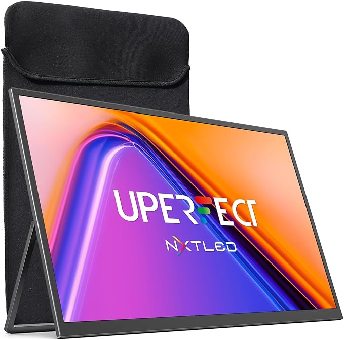 UPERFECT 18.5" Portable Monitor, NxtLED™ Eye Care Display, 120Hz FHD 1080P, 145% sRGB, Anti-Glare Matte Screen, Flicker-Free Low Blue Light, with Stand & VESA for Laptop, PC, Mac, Phone & Game Console