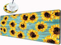 Gaming Mousepad 36x12 Mouse Pad XXL Desk Mat Sunflower Desk Pad Long Extended Mouse Mat with Stitched Edges Computer Mat for Men Office Work