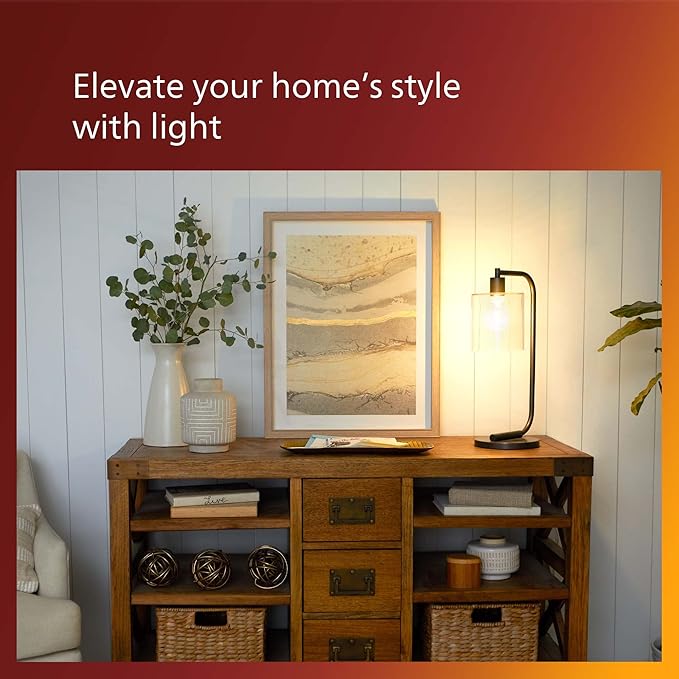 PHILIPS LED 40W A19 4-Pack Vintage Edison Soft White (2700K) 500 Lumen (5.5W = 40W) Dimmable Flicker-Free Light Bulbs