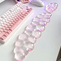 Mouse Pad with Wrist Rest, Soft Cloud Gel Keyboard Mouse Pad Set with Hand Wrist Support, Cute Non Slip Office Desk Accessories for Comfort/PC Gaming/Computer/Laptop, (Pink Cloud)