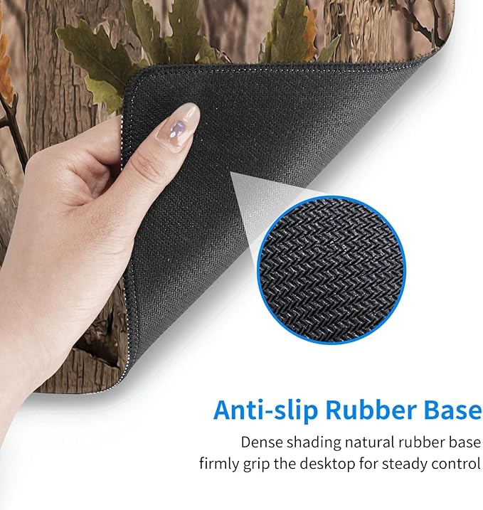 Real Camo Hunting Mouse Pad Extended Large Gaming Mousepad XL Big Long Oversized Desk Mat Stitched Edges 31.5 X 11.8 Inch for Home Office Black10