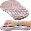 Hokafenle Ergonomic Mouse Pad Wrist Support, Wrist Rest Mousepad for Carpal Tunnel with Integrated Memory Foam Slope Massage Bulge (11.8x7.9 inch,Pink Fluid)