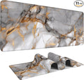 Marble Extended Gaming Mouse Pad 31.5x11.8inches Large Desk Mat Anti-Slip Rubber Base & Durable Stitched Edges for Gamers Smooth Mouse Writing Surface for Desk Office/Home
