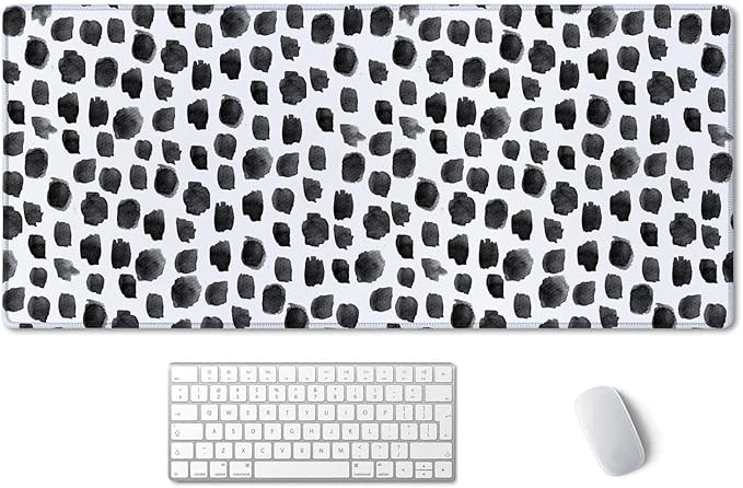 SSOIU Polka Dot Extended Gaming Mouse Pad Mat Large Desk Mat Non Slip Rubber Base Computer Desktop Laptop Keyboard Mouse Mat Stitched Edges, 35.5x15.7 in XXL Waterproof Mousepad for Work Game