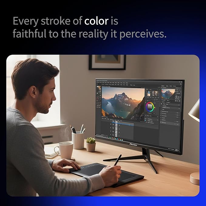 27 Inch 120Hz FHD Computer Monitor, IPS Frameless Gaming Screen with 1ms Response, AMD FreeSync, 100% sRGB, Eye Care, HDMI/VGA Ports & 100x100mm VESA Mount (R27 Velo)