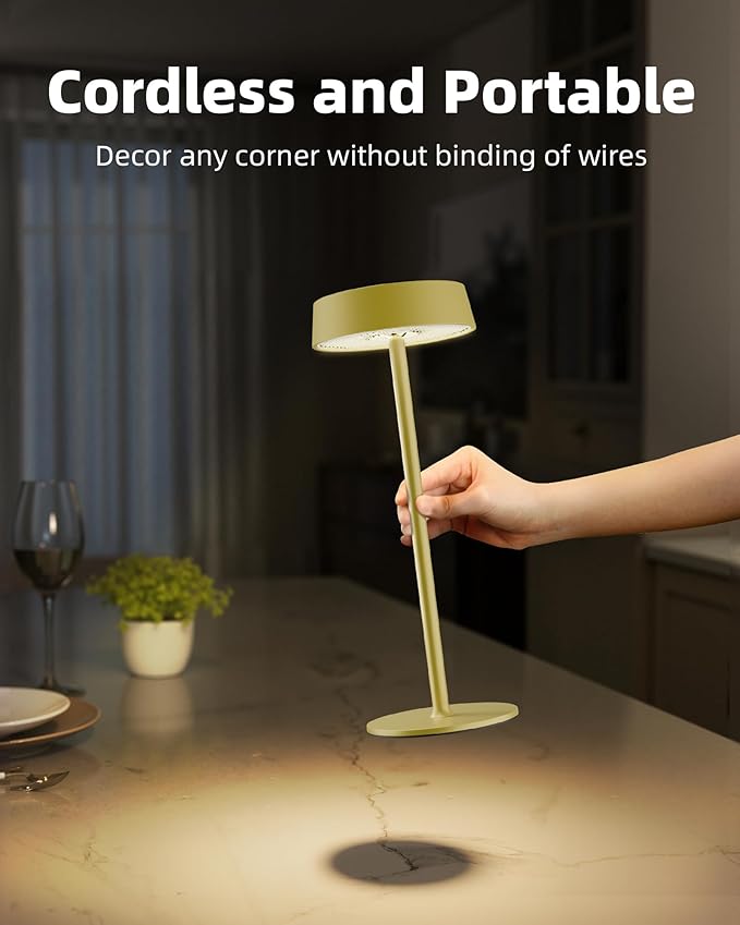 Cordless Lamp, RGB, Outdoor Waterproof, Dimmable Touch Control 3 Color Temperature, Battery Operated Portable, LED Memory Function, Rechargeable Table Lamp, Desk Lamp, Patio Dinning Restaurant Kitchen
