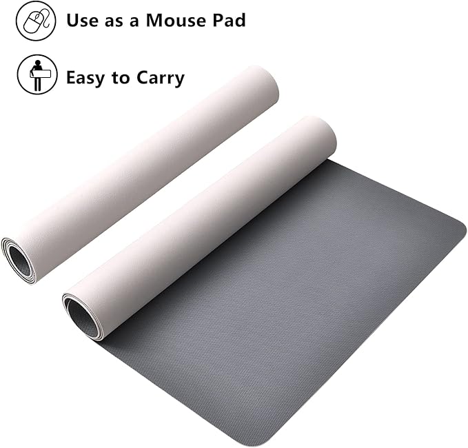 Desk Mat Large Protector Pad 27.5" ×13.8", Non-Slip PU Leather Desk Blotter, Waterproof Mouse Pad for Office Home Flowery