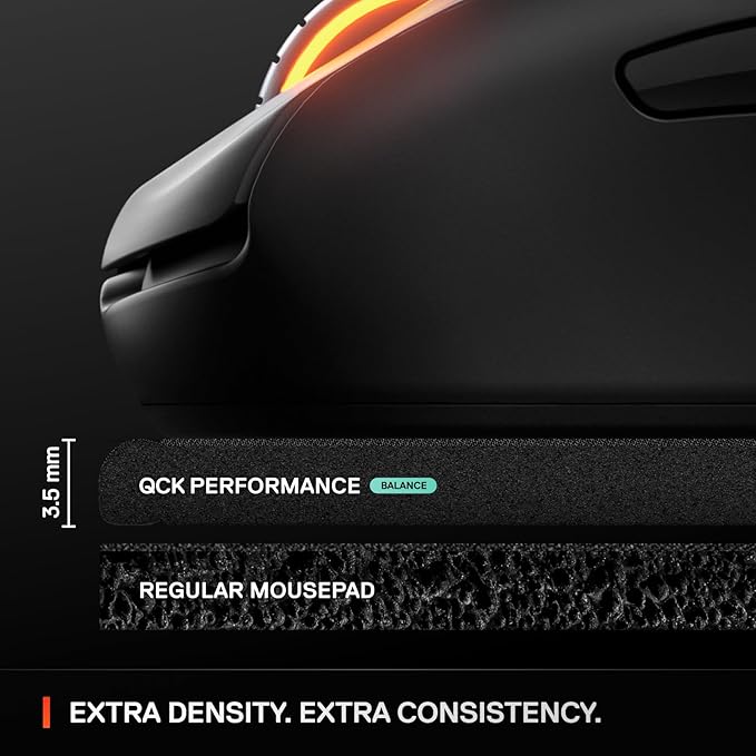 SteelSeries QcK L Performance Balance Gaming Mousepad — Extra Density for a Smooth Glide — Low-Profile Edge Stitching — Non-Slip Neoprene Rubber Base —16.54 x 19.29 inch — FPS, MOBAs, RTS, MMO
