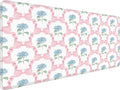 Blue Hydrangea Large Mouse Pad 31.5x15.7inch, Trendy Coquette Pink Bow Flower Aesthetic Large Extended Computer Desk Mat Mousepad for Keyboard and Mouse, Preppy Desk Accessories