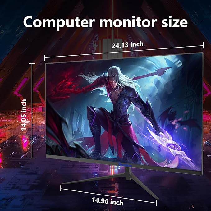 27 inch Gaming Monitor VA 100Hz Computer Monitor Built-in Speakers Full HD 1920 x 1080P with HDMI Interface Eye Care Frameless 100 x 100mm VESA with 3-Side Virtually Borderless Design
