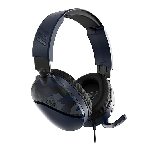 Turtle Beach Recon 70 Multiplatform Gaming Headset for Xbox Series X|S, Xbox One, PS5, PS4, PC & Mobile w/ 3.5mm Wired Connection - Flip-to-Mute Mic, 40mm Speakers, Lightweight Design, Blue Camo